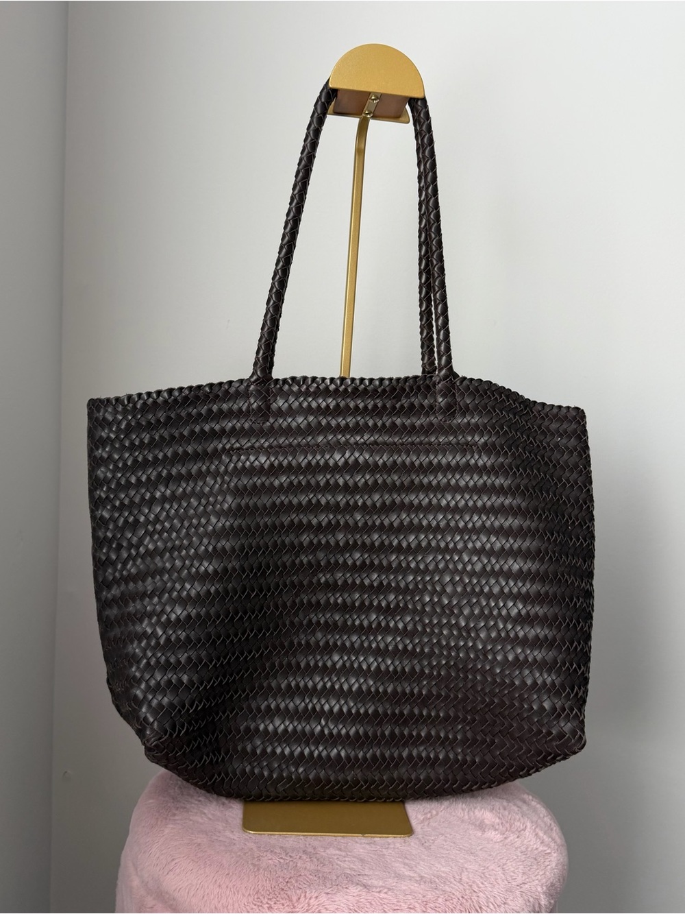 MADEWELL Transport Early Weekender Woven Leather Tote Bag Purse - Picture 3 of 5